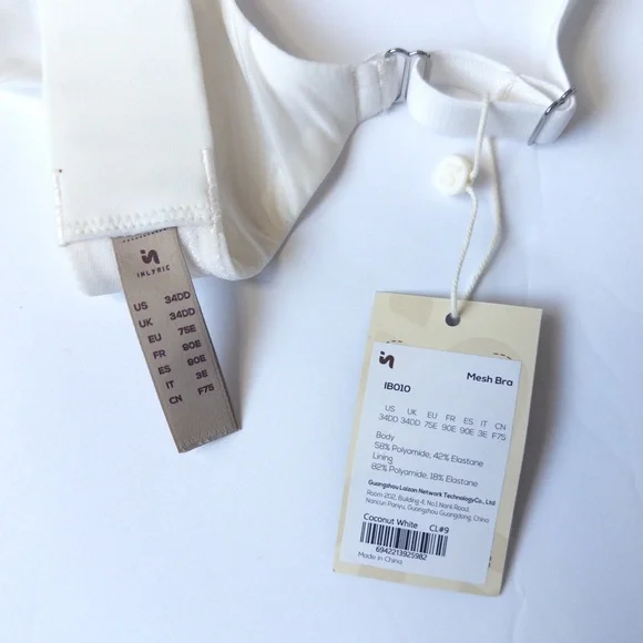 NWT Mesh Balconette Underwire Unlined Coconut White Sheer Bra Size 34DD - Picture 8 of 8